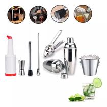 Kit Barman Drink Bartender Completo Profissional 7 Pçs Inox