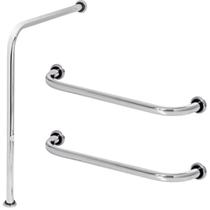 Kit Barra De Apoio em L e 2 Barras De Apoio Reta 60cm FS