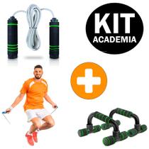 Kit Barra de Apoio para Flexão Push UP + Corda De Pular Profissional Fitness Academia