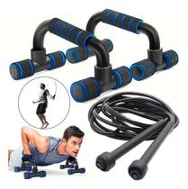 Kit Barra De Flexão Corda De Pular Exercício Treino Academia Kit Barra De Flexão Corda De Pular Exercício Treino Academia