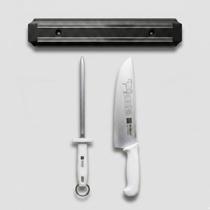 Kit Barra Magnetica Faca Profissional E Chaira Inox Prime Kit Barra Magnetica Faca Profissional E Chaira Inox Prime