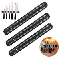 Kit Barra Magnética Suporte Facas Ferramentas Cozinha 33cm 3 UNI