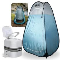 Kit Barraca Banheiro Trocador Pop Up + Vaso Sanitario Portatil Porta Potti Ecocamp 24 L Nautika