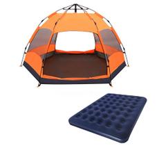 Kit barraca camping 5-8 pessoas + colchão casal inflável - OMEGA