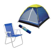 Kit Barraca Camping com Cadeira de Praia Acampamento Iglu Grande até 4 Pessoas Kit Barraca Camping com Cadeira de Praia Acampamento Iglu Grande até 4 Pessoas