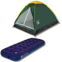 Kit Barraca Camping Igloo para 2 Pessoas + Colchao Solteiro com Inflador