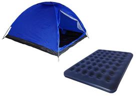 Kit barraca camping iglu 4 pessoas + colchão casal inflável