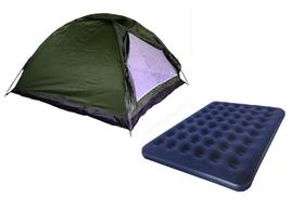 Kit barraca camping iglu 4 pessoas + colchão casal inflável