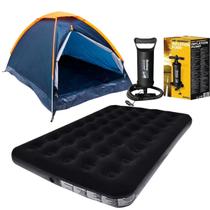 Kit Barraca Camping Iglu 4 Pessoas E Colchão Casal Inflavel