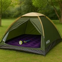 Kit Barraca Iglu 2 Pessoas + Colchão Inflavel Casal + Lanterna Recarregável 250 Lumens MOR