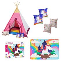 Kit Barraca Infantil Unicornio + Quebra Cabeca Gigante