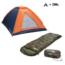 Kit barraca panda 3/4 e saco de dormir viper camuflado