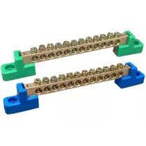 Kit barramento 1 neutro e 1 terra 80a 12 furos parafuso