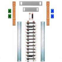 Kit Barramento Bifásico 150A para 48 Circuitos com Termo Retrátil
