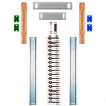 Kit Barramento Bifásico 150A para 68 Circuitos com Termo Retrátil
