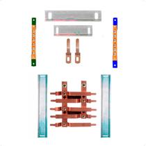 Kit Barramento Bifásico 80A para 10 Circuitos com Placa de Policarbonato