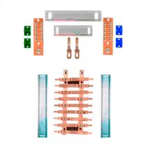 Kit Barramento Bifásico 80A para 18 Circuitos com Placa de Policarbonato