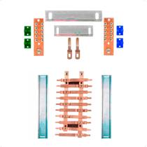 Kit Barramento Bifásico 80A para 20 Circuitos com Placa de Policarbonato