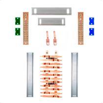 Kit Barramento Bifásico 80A para 24 Circuitos com Placa de Policarbonato