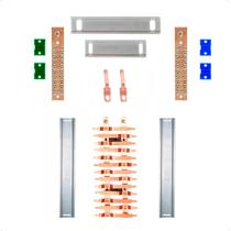 Kit Barramento Bifásico 80A para 26 Circuitos com Placa de Policarbonato