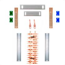 Kit Barramento Bifásico 80A para 32 Circuitos com Placa de Policarbonato