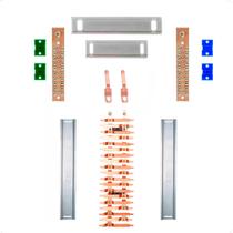 Kit Barramento Bifásico 80A para 38 Circuitos com Placa de Policarbonato