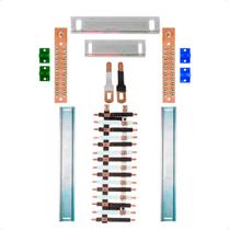 Kit Barramento Bifásico Isolado 100A para 30 Circuitos com Placa de Policarbonato