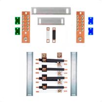 Kit Barramento Bifásico Isolado 150A para 16 Circuitos com Placa de Policarbonato Kit Barramento Bifásico Isolado 150A para 16 Circuitos com Placa de Policarbonato
