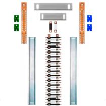 Kit Barramento Bifásico Isolado 225A para 58 Circuitos com Placa de Policarbonato