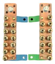 Kit Barramento Neutro E Terra 100 Amperes 12 Polos Bronze