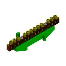 Kit Barramento Terra 12 Furos com Suporte Verde - TAF