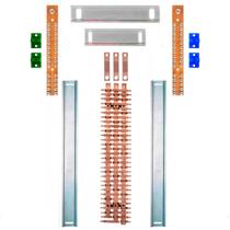 Kit Barramento Trifásico 150A para 60 Circuitos com Placa de Policarbonato