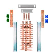 Kit Barramento Trifásico 225A para 28 Circuitos com Placa de Policarbonato