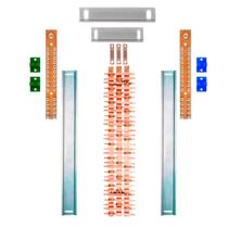 Kit Barramento Trifásico 225A para 62 Circuitos com Placa de Policarbonato Kit Barramento Trifásico 225A para 62 Circuitos com Placa de Policarbonato