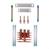 Kit Barramento Trifásico 80A para 10 Circuitos com Placa de Policarbonato