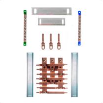 Kit Barramento Trifásico 80A para 14 Circuitos com Placa de Policarbonato