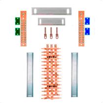 Kit Barramento Trifásico 80A para 32 Circuitos com Placa de Policarbonato