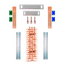 Kit Barramento Trifásico 80A para 34 Circuitos com Placa de Policarbonato