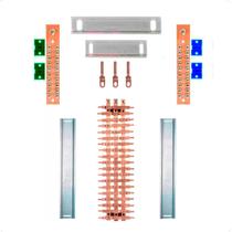 Kit Barramento Trifásico 80A para 38 Circuitos com Placa de Policarbonato