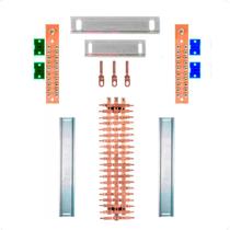 Kit Barramento Trifásico 80A para 40 Circuitos com Placa de Policarbonato