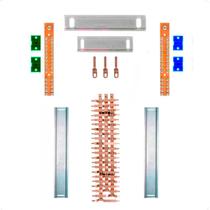 Kit Barramento Trifásico 80A para 44 Circuitos com Placa de Policarbonato Kit Barramento Trifásico 80A para 44 Circuitos com Placa de Policarbonato