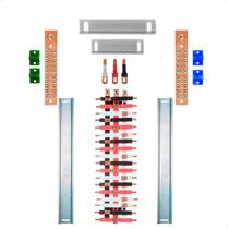 Kit Barramento Trifásico Isolado 100A para 36 Circuitos com Placa de Policarbonato Kit Barramento Trifásico Isolado 100A para 36 Circuitos com Placa de Policarbonato