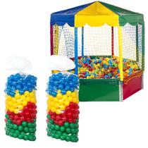 Kit Barraquinha Casinha Piscina de Bolinhas Oitavada 2,00m Premium + 1000 Bolinhas Coloridas