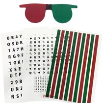 Kit Barras de Leitura verde-vermelho para tratamento de ambliopia, olho preguiçoso Antissupressivo