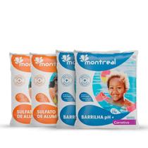 Kit Barrilha Elevador Ph Sulfato Aluminio Montreal Piscina 4 Uni