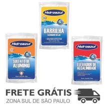 Kit Barrilha, Sulfato Alumínio, Alcalinidade Hidroazul 2Kg Kit Barrilha, Sulfato Alumínio, Alcalinidade Hidroazul 2Kg
