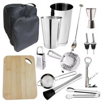 Kit Bartender C/ Bolsa Colher Bailarina Coqueteleira 14pç B3 Kit Bartender C/ Bolsa Colher Bailarina Coqueteleira 14pç B3