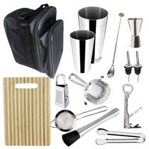 Kit Bartender C/ Bolsa Colher Bailarina Coqueteleira 14pç B3