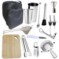 Kit Bartender C/ Bolsa Colher Bailarina Coqueteleira 15pç B2