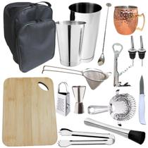 Kit Bartender C/ Bolsa Colher Bailarina Coqueteleira 16pç B1